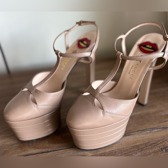 Gucci leather platform pumps - size 8 1/2 - Picture 6 of 11
